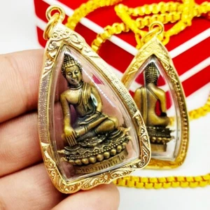Thanjai Buddha Beten für schnelle Ergebnisse Thai Amulett Anhänger vergoldetes Gehäuse - Bild 1 von 6
