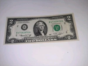 1976 2 Dollar Schein niedrige Seriennummer sehr selten Top Zustand - Bild 1 von 10