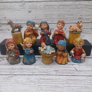 Miniature Nativity Set Vintage Christmas Christ Christian Figurine Decoration  - Picture 1 of 3