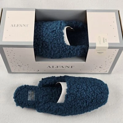 $35 Alfani S 5-6 Sherpa уютный плюшевый мул дом тапочки Sailoress павлин бирюзовый  - Изображение 1 из 4