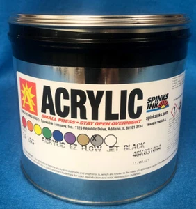 SPINKS ACRYLIC EZ FLOW JET BLACK 747 REPLACEMENT FOR RUBBER BASE INK 5 LB CAN - Picture 1 of 1