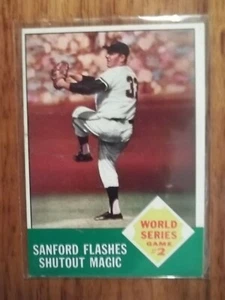 1963 Sanford Flashes Shutout Magic #143 WS Game 2 Baseball Card (Topps) - Picture 1 of 1