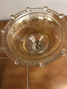 VINTAGE Amber Candy Dish . Round Base - Picture 1 of 3