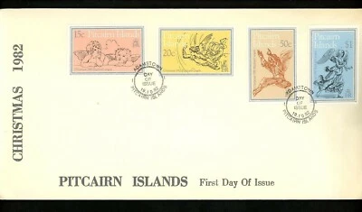 Postal History Pitcairn Islands FDC #217-220 Religion Christmas angels 1982 - Image 1 of 2