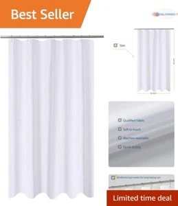 Stylish Grommeted Shower Curtain Liner - 54x84 Hotel-Quality Polyester Fabric - Picture 1 of 7