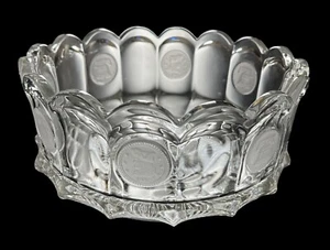 Vintage Fostoria Clear Glass Coin Glass 7-1/2” Round Serving Bowl Excellent - Picture 1 of 5