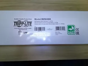 Tripp Lite N254-024 24-Poet 1U Rack Mount Cat6/Cat5 Feedthrough Patch Panel - Picture 1 of 2