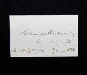 Original handsignierte Karte von Konteradmiral Charles Wilkes, USN - Bild 1 von 2
