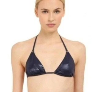 L’ Agent Agent Provocateur Sevilla Bikini Top Glitter Metallic Navy Triangle S - Picture 1 of 8