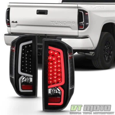 For 2014-2021 Toyota Tundra LED Tube Tail Lights Brake Lamps Black Left+Right - Image 1 of 4