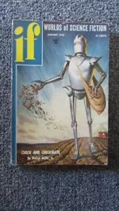 IF MAGAZINE 1953/01 KELLY FREAS SIGNED INTERIOR SUCCESS STORY BY BOB TURNER - Picture 1 of 2