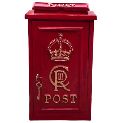Royal CR III Post Mailbox Slot in Red Cast Iron – Wall Mounted or Standing - Image 1 of 3