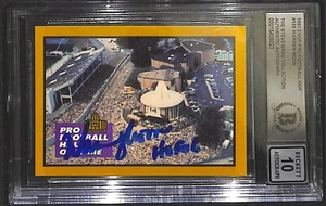 Warren Moon 1991 ENOR Pro Football HOF #155 Signed Card Auto Grade 10 BECKETT - Picture 1 of 3