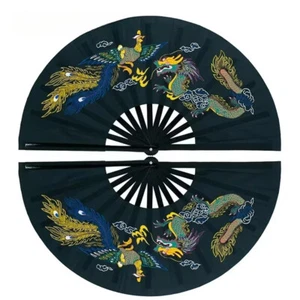 Tai Chi Fan Bamboo Kung Fu Martial Arts 34 Centimeter Fans Wushu Art Dance Fan - Picture 1 of 44