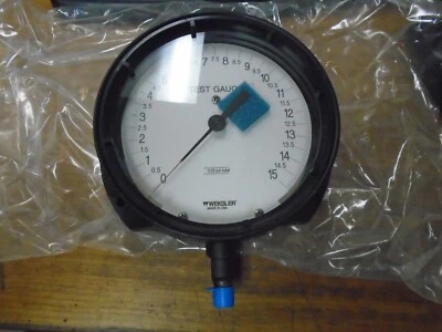 NOS! Weksler Test Gauge 6" 0-15 PSI,  0.05 psi subd P/N: TA164PC4LWXX - Image 1 of 4