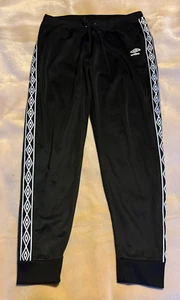 Umbro Men's Track Pants Size XL Black White Logo Tracksuit Bottoms - Picture 1 of 6