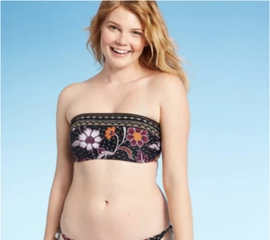 Besticktes Bandeau-Top für Jugendliche - Xhilaration - schwarz Blumenmuster - S - C297 - Bild 1 von 4