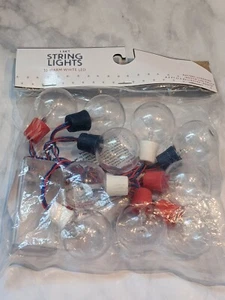 Patriotic Red White Blue String 10 Lights Warm LED 4.5 FT Indoor Battery Powered - Picture 1 of 7