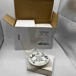 Thank You For Being Awesome Ornament Ceramic 4” White And Green ,#20 - Picture 1 of 2