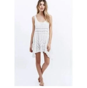 Free People Intimately Babydoll Dress Sz Médium Lace Polka Dot - Picture 1 of 12
