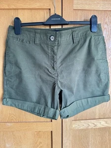Next Women’s Chino Shorts Khaki Green Size 10 / 38 - Picture 1 of 3