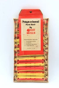 Vintage WELLA Professional Perm Rods – Yellow/Red – NOS – 12 Count #532 - Picture 1 of 3