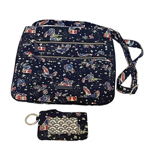 Borsa donna Vera Bradley iconica tripla zip hipster gufi delle vacanze con porta carte - Foto 1 di 14