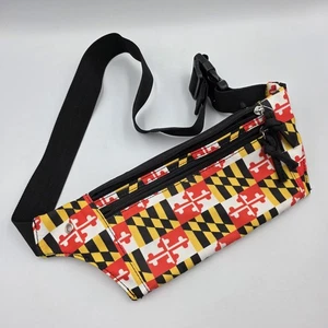 Riñonera con bandera de Maryland sin marca 3 bolsillos ajustables Cinturón usado en excelente estado  - Imagen 1 de 14