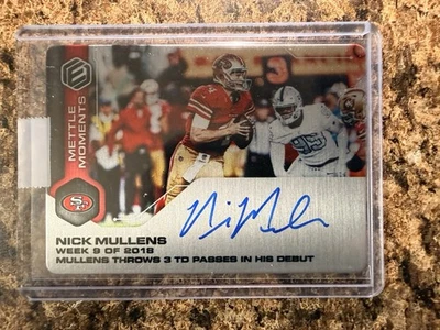 2019 Panini Elements Football Nick Mullens Mettle Moments On Card Auto /49 49ers - Image 1 of 2