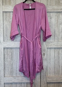 Auden Damen Übergröße XL-XXL rosa seidig Wickel Morgenmantel mit Taschen - Bild 1 von 5