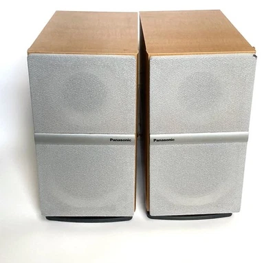 TESTED / WORKING Panasonic SB-PM18 Wooden Bookshelf Stereo Speakers, Bi-Wired - Image 1 of 4