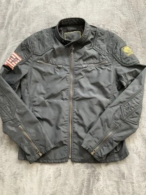 Chaqueta de motociclista de nailon Ralph Lauren Denim & Supply parche bandera de EE. UU. para hombre talla M negra  Foto 1 de 4