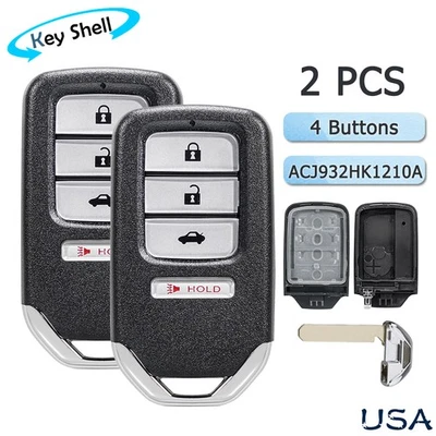 2 чехла брелока дистанционного управления для Honda Pilot 2016 2017 2018 годов выпуска 4B ACJ932HK1210A - Изображение 1 из 4