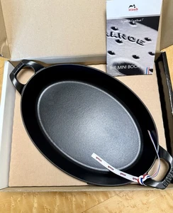STAUB Cast Iron 12.5 x 9-inch Oval Roasting (Gratin) Dish, Graphite Grey *NIB* - Picture 1 of 7