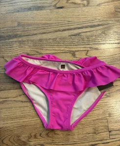 NWT TEA COLLECTION Ruffle Bum Bikini Bottom - Snapdragon Pink Sz 10 - Picture 1 of 4