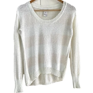 American Rag Damen Häkel Strick Pullover Gr. XS gestreift Rundhals beige neuwertig - Bild 1 von 11