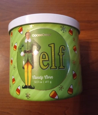全新 GOOSE CREEK Buddy the Elf 糖果玉米蜡烛 14.5 盎司 3 Wick Ltd Ed — 第 1/4 张图片