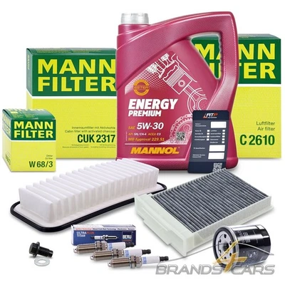 MANN-FILTER MANN INSPEKTIONSPAKET + 5l 5W-30 MOTORÖL FÜR CITROEN C1 PEUGEOT 107 TOYOTA AYGO
