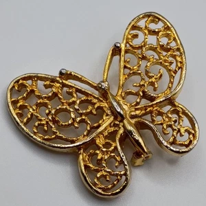 Vintage Gerry's goldfarbene Schmetterling Brosche Anstecknadel - Bild 1 von 12