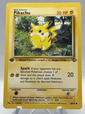 Pokémon TCG Pikachu 60/64 Jungle 1st Edition Red Cheeks 1999 Vintage Pokemon TCG - Image 1 of 2