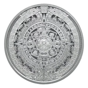 Silver 1/2 oz Aztec Calendar Round - Picture 1 of 2