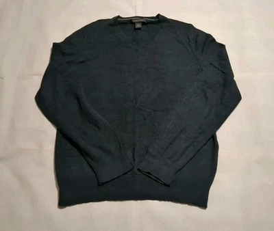 Top Banana Republic Talla M Seda Algodón Cachemira Negro Cuello Redondo Manga Larga Foto 1 de 4