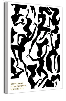 Women Canvas Poster Dancer Ballet Motivation (26 X24) Black White, Orange - Image 1 of 4