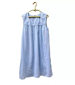 Vtg Made In Scotland Nightie Sz SW Floral Appliqué Babydoll Nightgown Abermaid - Picture 1 of 15