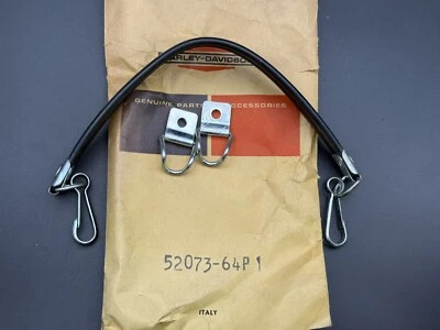 AERMACCHI HARLEY NOS 52073-64P Hand Strap 65-69 M50 M65 with pair 52096-65 CLIPS - Image 1 of 3