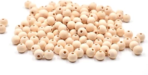 300Pcs 10Mm Wood Beads round Wooden Spacer Beads Unfinished Natural Wood Loose B - Picture 1 of 5