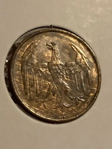1932-A GERMANY WEIMAR REP. 4 PFENNIG KM-75 BROWN UNC GERMAN POST WWI COINAGE - Picture 1 of 4