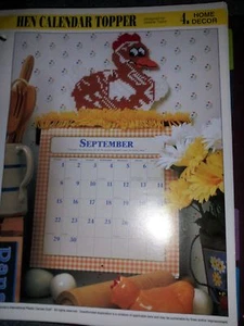 plastic canvas Hen Calendar Topper pattern - Picture 1 of 1