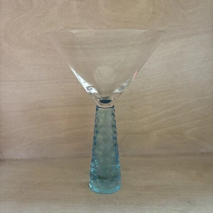 Artland Prescott Handblown Martini Glass Honeycomb Cut Blue Stem Replacement - Picture 1 of 3