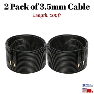 PACK DE 2 Auriculares Auxiliares de Audio para Automóvil con Cable Auxiliar de 100 ft Auxiliar de 3,5 mm Macho a Macho iPhone - Imagen 1 de 6